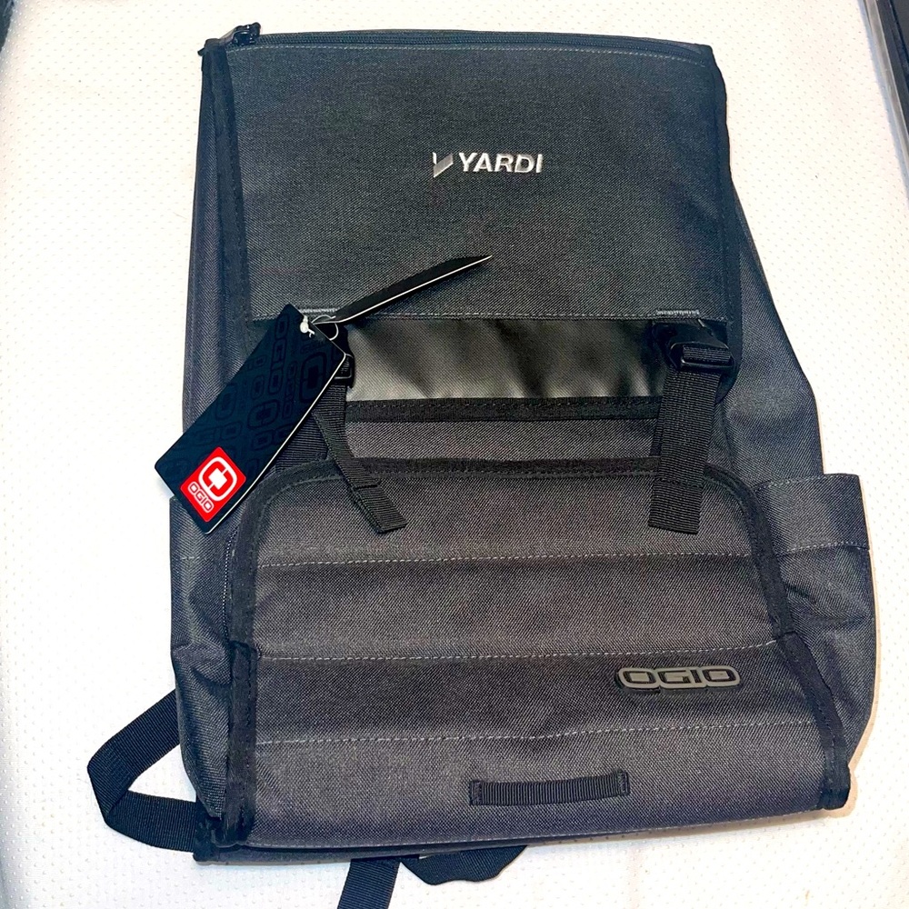 NWT!! OGIO Apex Rucksack 17" Computer Laptop Backpack Dark Grey YARDI Logo.